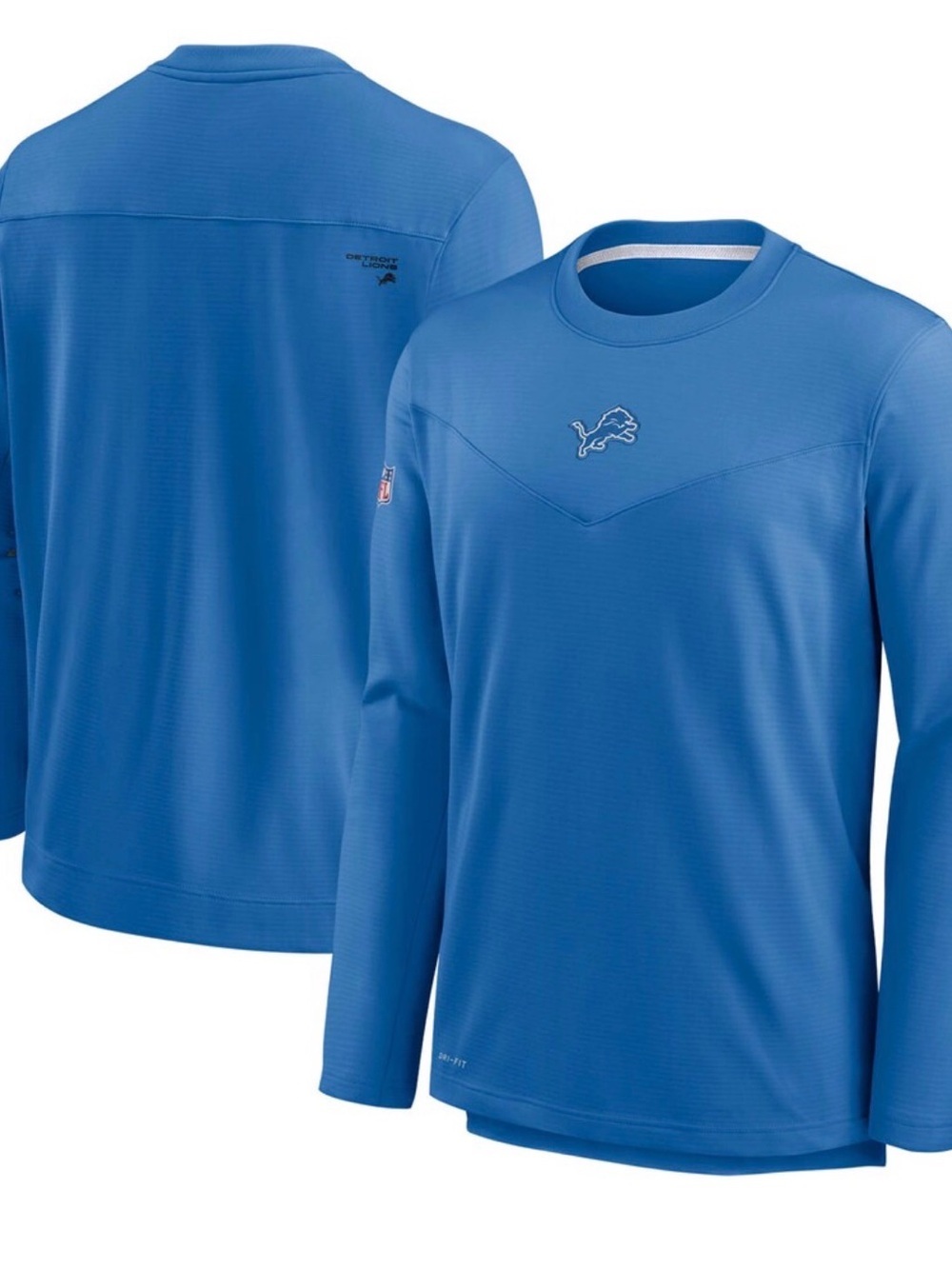 Nike Men’s Royal Blue Detroit Lions Long-Sleeve Crew Top